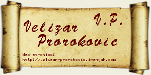 Velizar Proroković vizit kartica